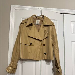 Stoosh Tan Cropped Trench Coat
